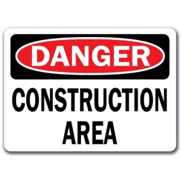 Signmission Danger Sign-Construction Area-10in x 14in OSHA Sign-10x14 OSHA, 10" L, 14" H, DS-Construction Area DS-Construction Area